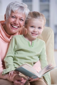 Grandmother Reading with Granddaughter